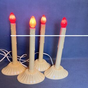4 Vintage Electric Window Indoor Drip Candle Christmas Candoliers-WORKS
